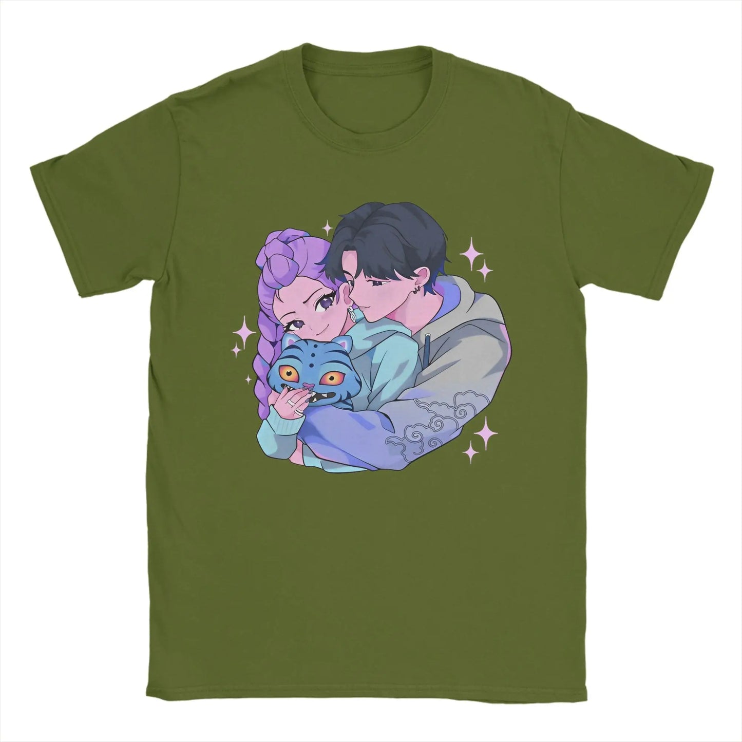 Rujinu Kpop Demon Hunters Y2K Graphic Tee – Cotton T-Shirt