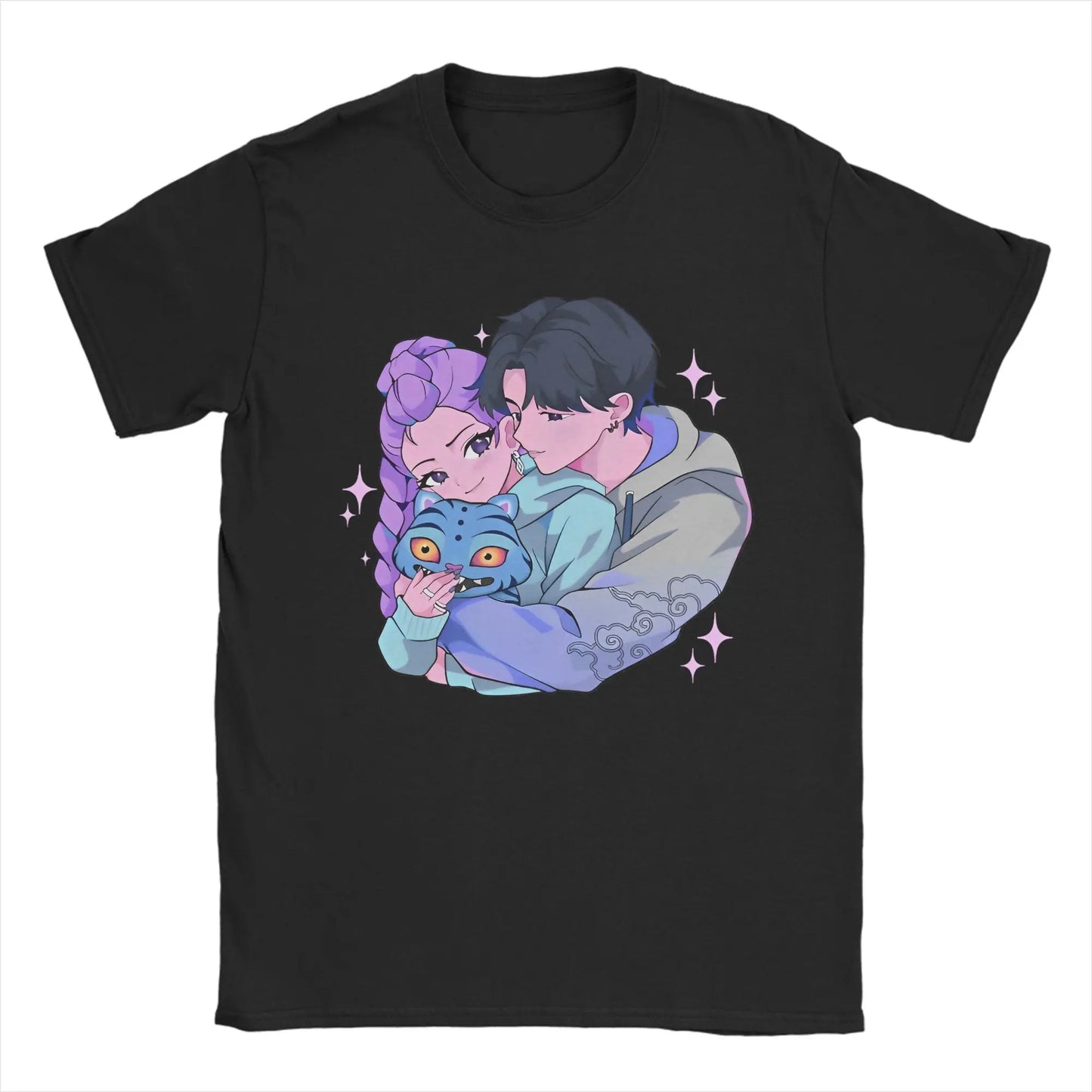 Rujinu Kpop Demon Hunters Y2K Graphic Tee – Cotton T-Shirt